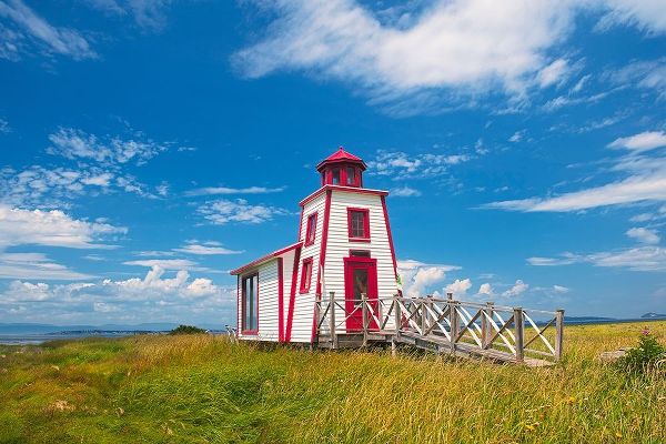 Canada-Quebec-Kamouraska Lighthouse on shore of St Lawrence River